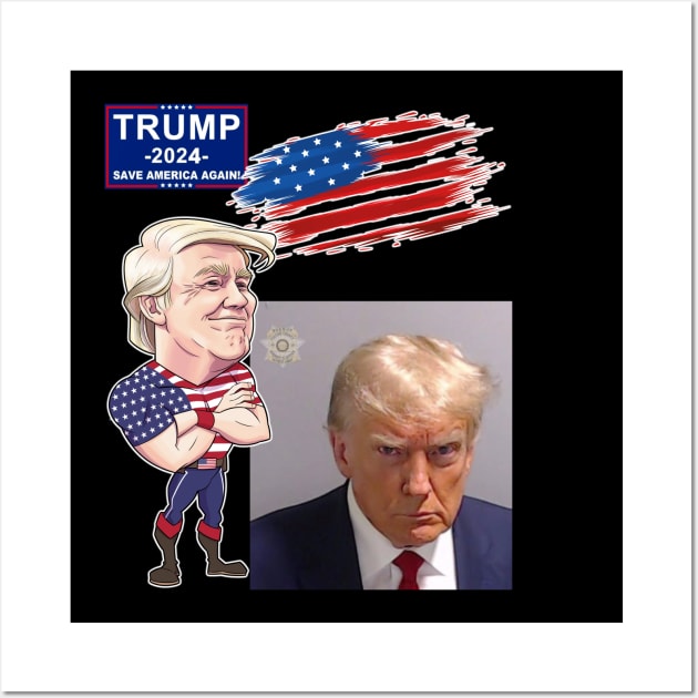 Trump 2024 Mug Shot Wall Art by WithCharity